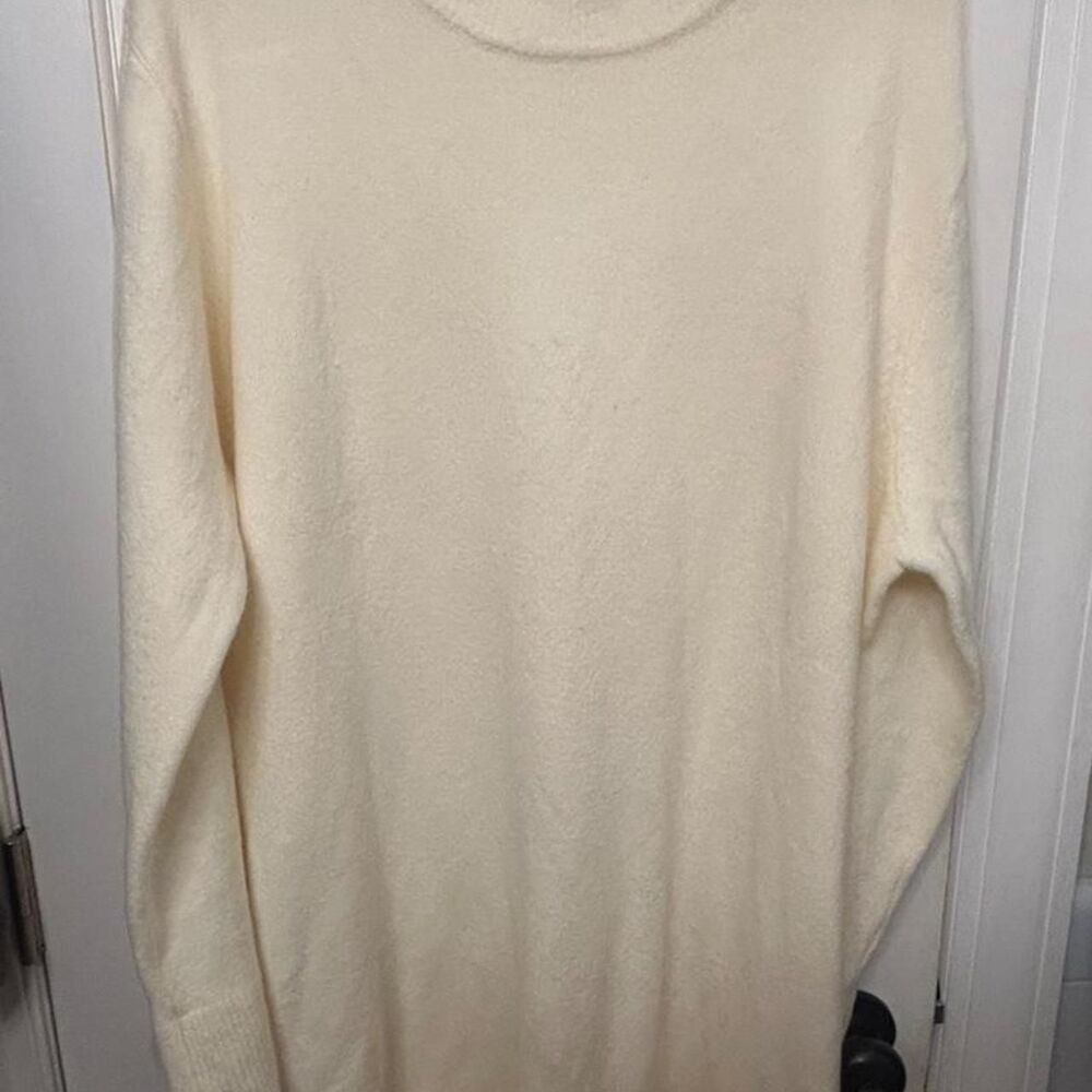 Lands-end Women's Cream and White Dress